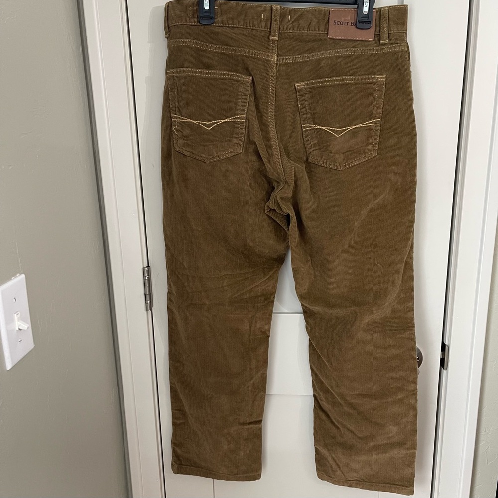 Scott Barber Cotton Blend Five Pocket Jean Cut Corduroy Pants Sz 35 Brown Italy